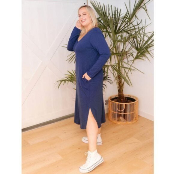 NWT Smash + Tess V-Neck  Midi Friday Dress Relaxed Fit Women‎ Sz Small - Picture 10 of 10